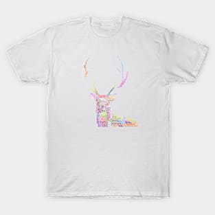 Deer Animal Wildlife Text Word Cloud T-Shirt